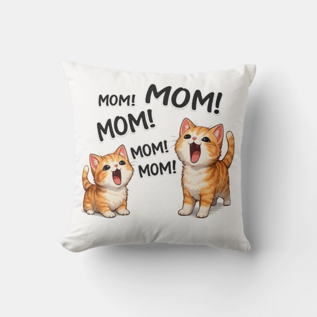Grappige MOEDER! MOEDER! MOEDER Sinaasappel Tabby  Kussen (Voorkant)