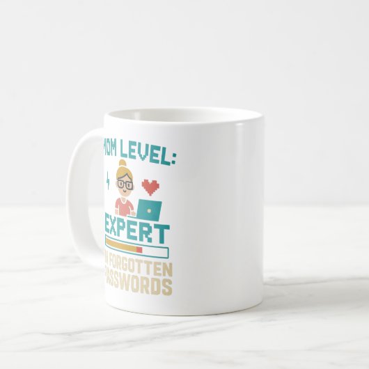 Grappige moeder Mok; expert in vergeten wachtwoord Koffiemok (Voorkant links)