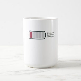Grappige "Moeder Niveau: Lage Batterij" Koffiemok