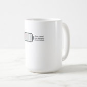 Grappige "Moeder Niveau: Lage Batterij" Koffiemok (Voorkant rechts)