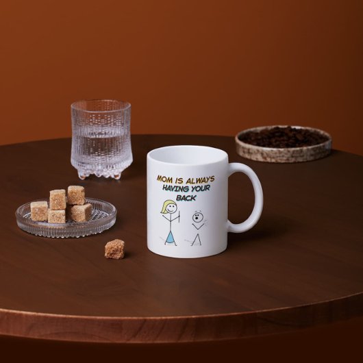 Grappige moeder ondersteuning Cartoon- met je rug Koffiemok