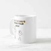 Grappige moeder ondersteuning Cartoon- met je rug Koffiemok (Voorkant links)