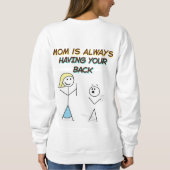 Grappige moeder ondersteuning Cartoon- met je rug Trui (Achterkant)