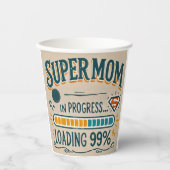 Grappige moeder Paper Cup - Supermom in uitvoering Papieren Bekers (Voorkant)