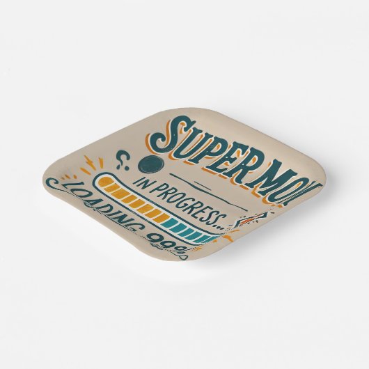 Grappige moeder papier Borden - Supermom in uitvoe Papieren Bordje (Gebogen)