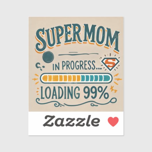 Grappige moeder Sticker - Supermom in uitvoering.. (Vel)