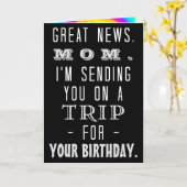 Grappige moeder Verjaardagsreis Retro Hippie Humor Kaart (Gele Bloem)