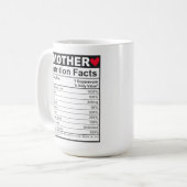 Grappige moeder voeding feiten moeder leven essent koffiemok (Voorkant links)