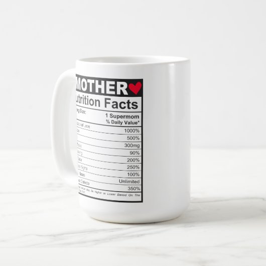 Grappige moeder voeding feiten moeder leven essent koffiemok (Voorkant links)