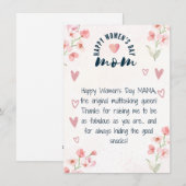 Grappige Moeder - Vrouwendag wenskaart Feestdagenkaart (Voorkant / Achterkant)