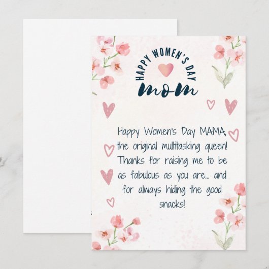 Grappige Moeder - Vrouwendag wenskaart Feestdagenkaart (Voorkant / Achterkant)
