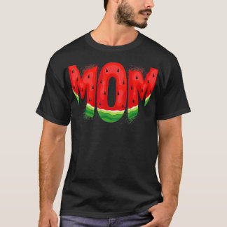 Grappige Moeder Watermeloen Zomer Fruit Familie Ma T-shirt