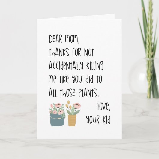 grappige moederdag beste moeder ooit floral kaart (Voorkant)