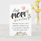 grappige moederdag beste moeder ooit floral kaart (Gele Bloem)