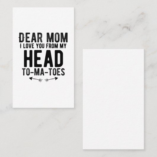 grappige moederdag cadeau voor moeder visitekaartje (Voorkant / Achterkant)