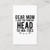 grappige moederdag cadeau voor moeder visitekaartje (Voorkant)