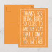 Grappige Moederdag en Verjaardag Gecombineerd Briefkaart (Voorkant / Achterkant)