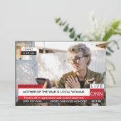 Grappige Moederdag 🎉 Fake TV Nieuws Kaart (Staand voorkant)