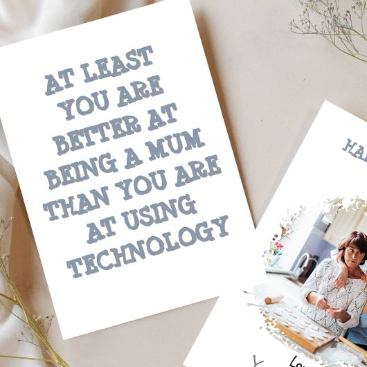 Grappige Moederdag foto TECH SUPPORT MOM Kaart 