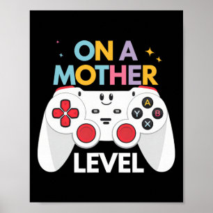 Grappige Moederdag Gamer Moeder Gamet Op Een Moede Poster