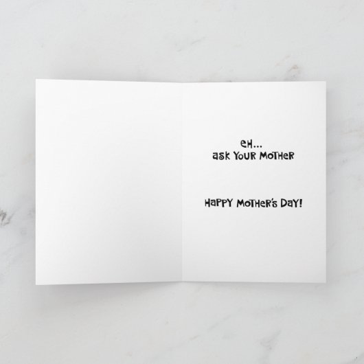 Grappige Moederdag groet Kaart (Binnen)