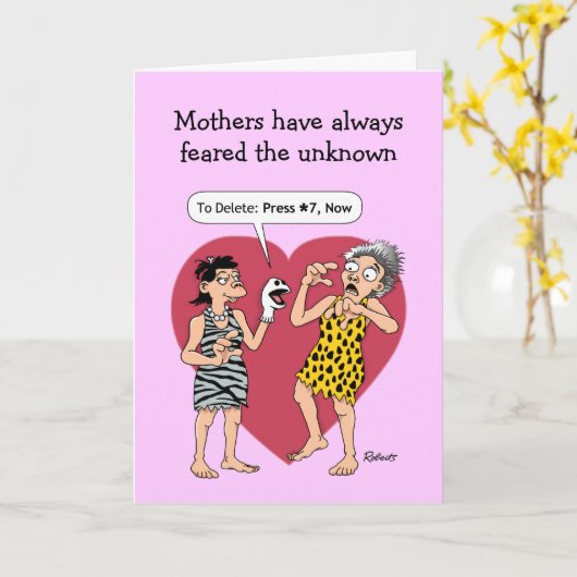 Grappige Moederdag: Hulp bij smartphones Kaart (Gele Bloem)