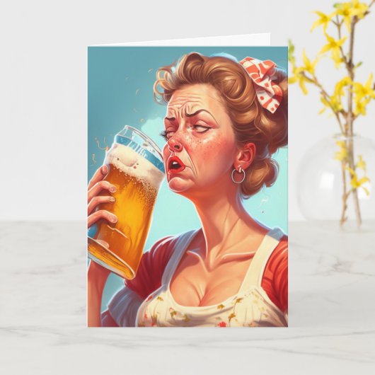 Grappige Moederdag Kaart (Gele Bloem)