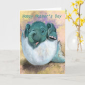 Grappige Moederdag Kaart Baby Olifant Hatching (Gele Bloem)