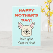 Grappige Moederdag kaart Grappige kaart voor honde (Gele Bloem)