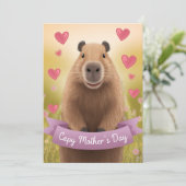 Grappige Moederdag kaart Mam Lieve Capybara Cadeau (Staand voorkant)