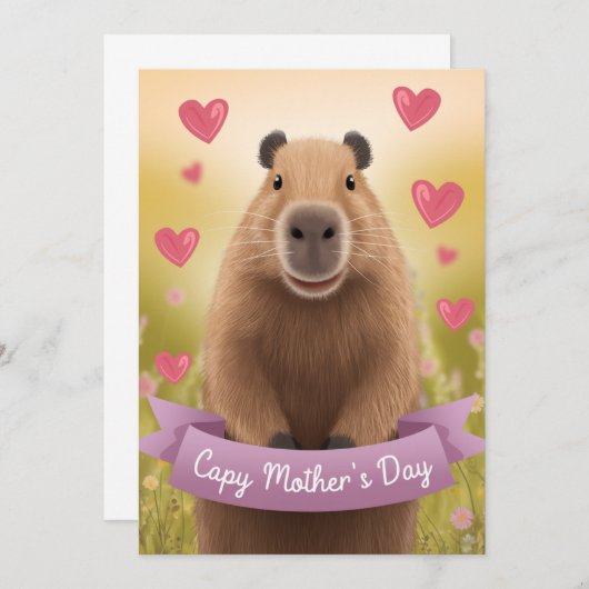 Grappige Moederdag kaart Mam Lieve Capybara Cadeau (Voorkant / Achterkant)