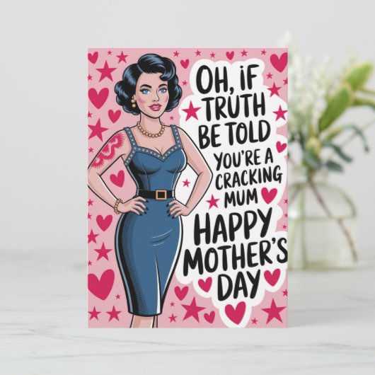 Grappige Moederdag kaart Mum Gift Mummy (Staand voorkant)