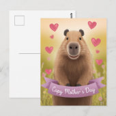 Grappige Moederdag kaart Mum Schattigee Capybara G (Voorkant / Achterkant)