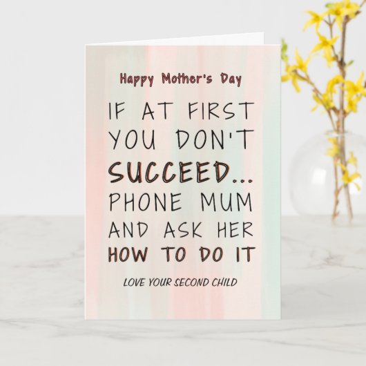 Grappige Moederdag Kaart Van favoriete Kind (Gele Bloem)