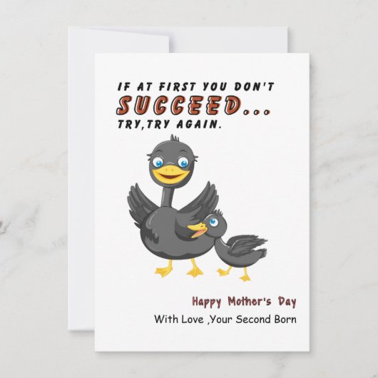 Grappige Moederdag Kaart van kind, eendenliefhebbe (Voorkant)