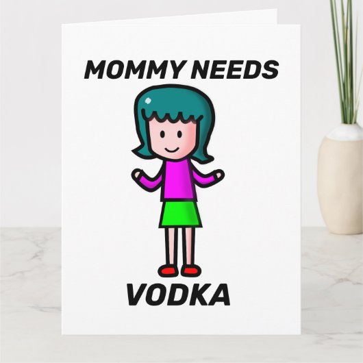 GRAPPIGE MOEDERDAG KAART, VODKA KAART (Voorkant)