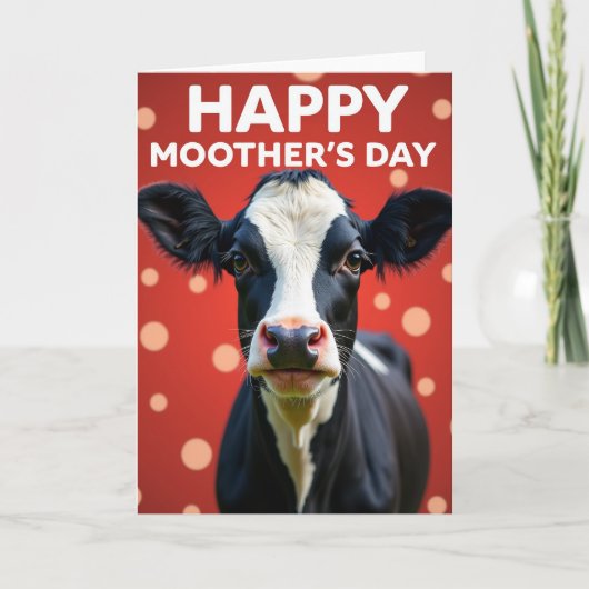 Grappige Moederdag kaart voor Moeder koe (Voorkant)