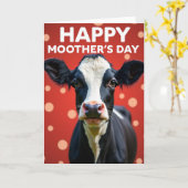 Grappige Moederdag kaart voor Moeder koe (Gele Bloem)