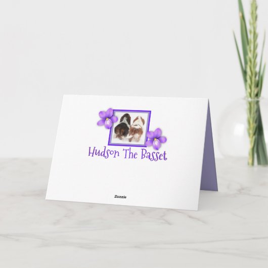 Grappige "Moederdag" Kaart W / Basset Hound Puppy (Achterkant)