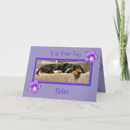 Grappige "Moederdag" Kaart W / Basset Hound Puppy