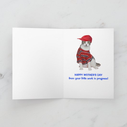 Grappige  Moederdag  kat Kaart (Binnen)