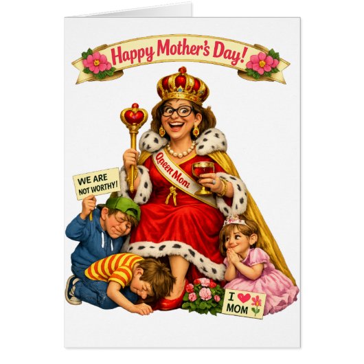 Grappige Moederdag - Koningin Voor Een Dag (Voorkant)