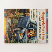 Grappige Moederdag legpuzzel kat hond auto-ongeluk (Horizontaal)