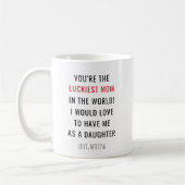 Grappige Moederdag Luckiest Mom Novelty Koffiemok (Links)