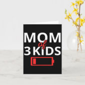 Grappige Moederdag Moe Moeder Van 3 Kinderen Lage Kaart (Gele Bloem)