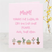 Grappige Moederdag Plant Liefhebbende Moeder Kaart (Gele Bloem)