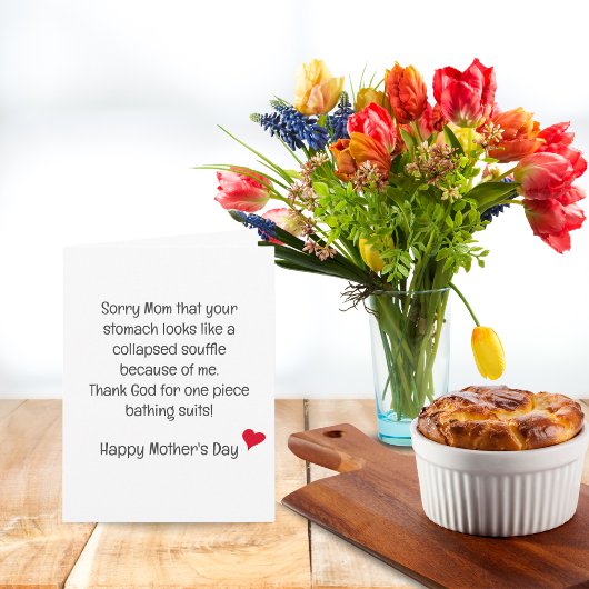 Grappige Moederdag Souffle Maag Kaart