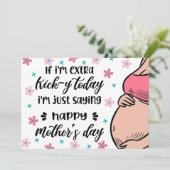 Grappige Moederdag van Baby Bump voor Mom to Be Feestdagenkaart (Staand voorkant)