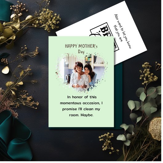 Grappige Moederdag van Dochter Hart foto Feestdagenkaart