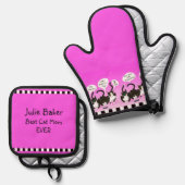 Grappige Moederdag van Katten - Beste Kattenmoeder Ovenwant & Pannenlap Set (Voorkant / Achterkant)